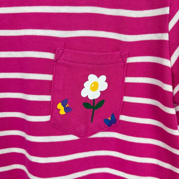 Hanna Andersson Stripe Jersey Dress Pink Peony 120 cm 6-7 - Picture 3 of 5